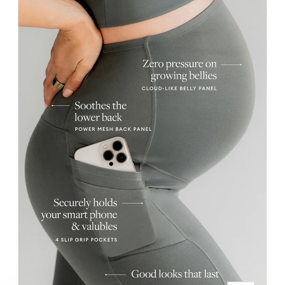 Blanqi maternity high waist over the belly pocket leggings - Picture 1 of 5